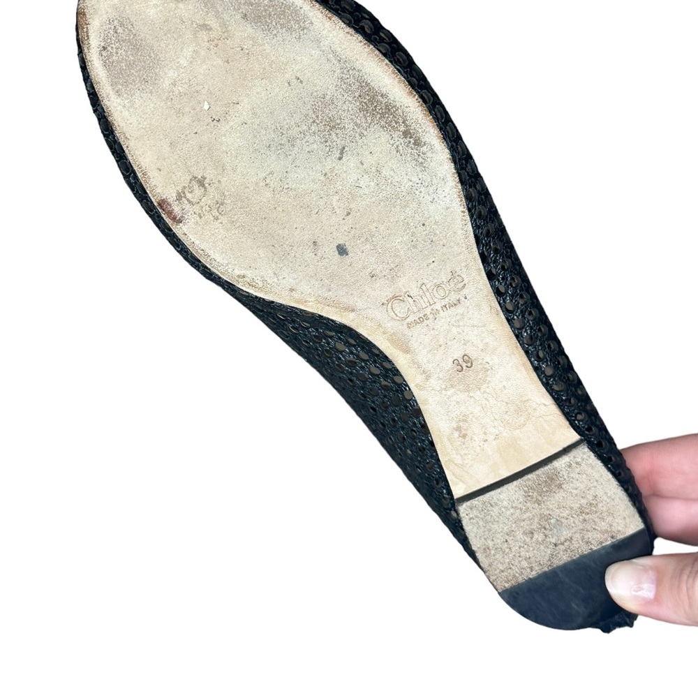 Chloe Black Cutout Solid Sandal 39 - image 4